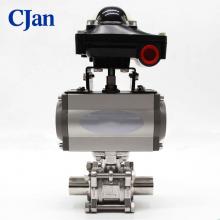 Valve de bola de 3pc neumática de control inteligente sanitario