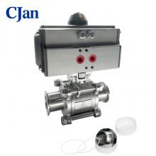 Valve de bola de acero inoxidable neumático 3 pc