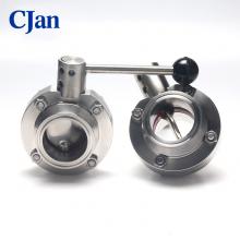 Acero inoxidable sanitario Tri Clamp Adaptador de mariposa válvula para la leche alimentaria