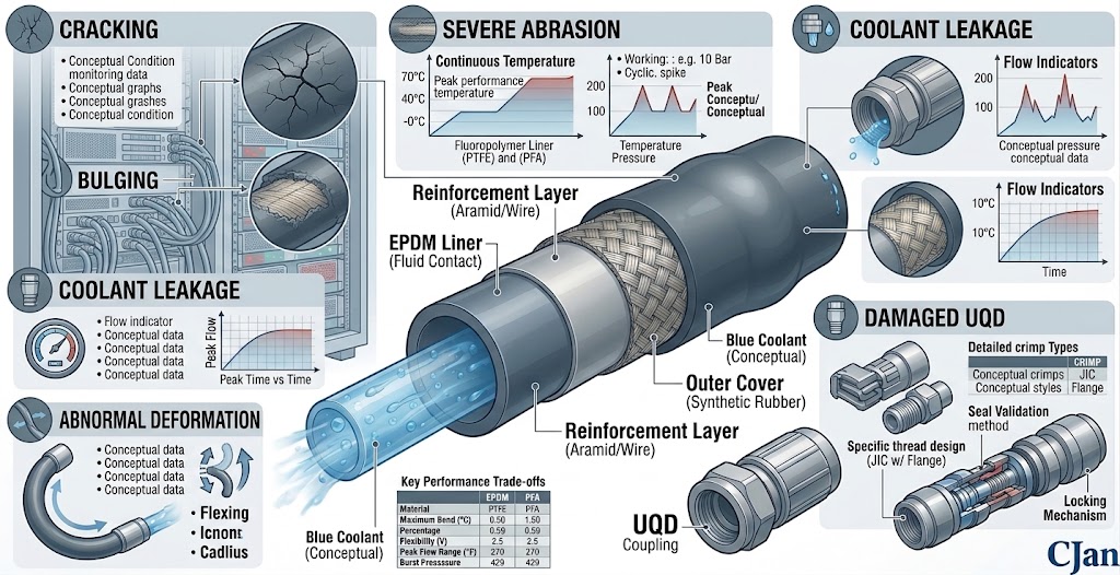 Liquid cooling hose replacement and verification process in AI data centers